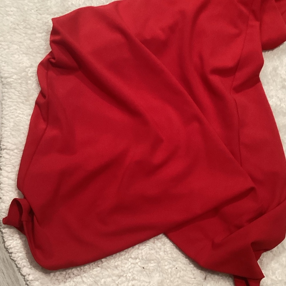 Xscape Red One-Shoulder Ruffle Dress - Picture 2 of 5